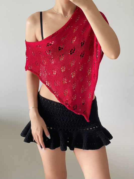 Not your regular poncho in red
