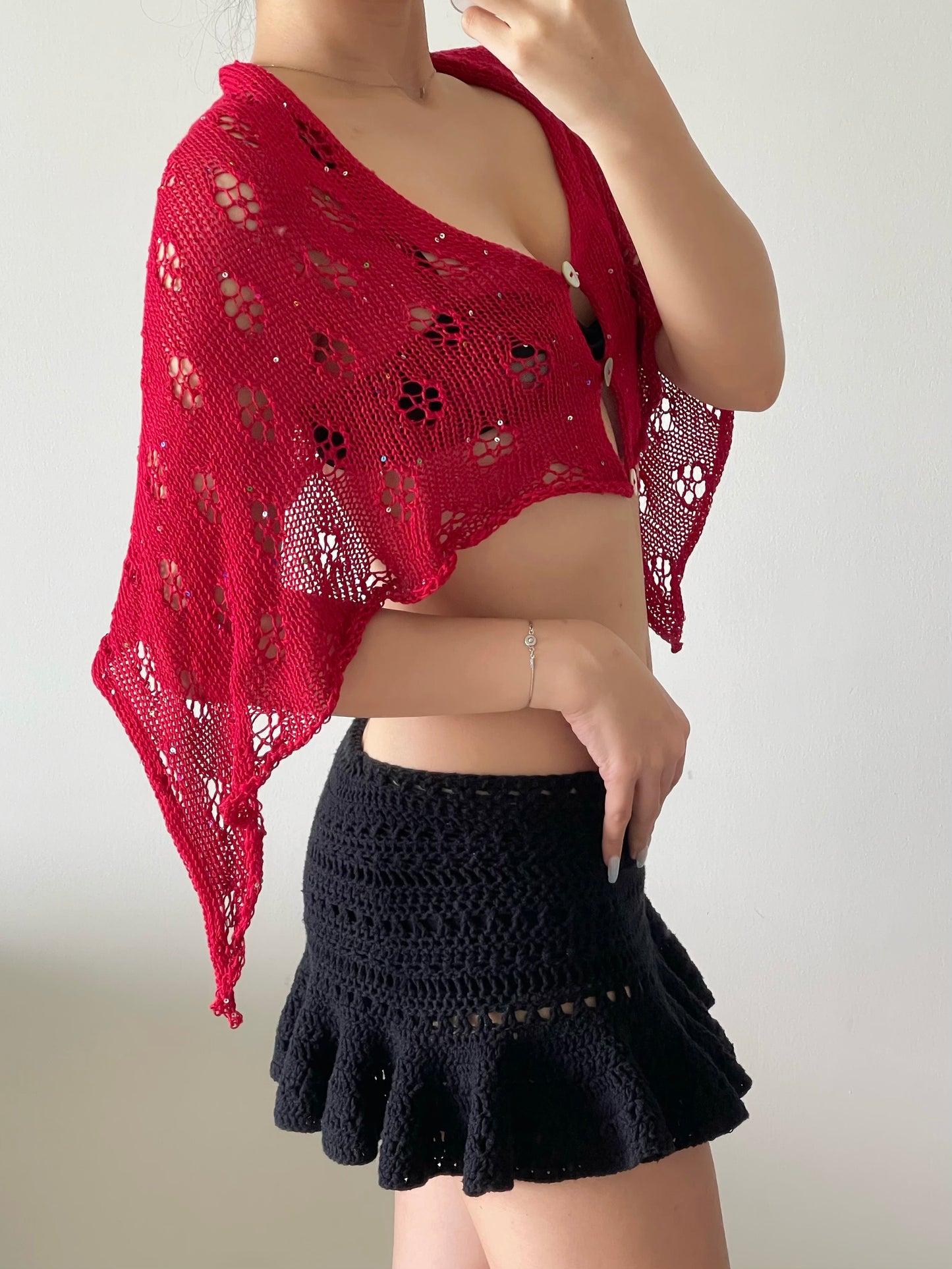 Not your regular poncho in red