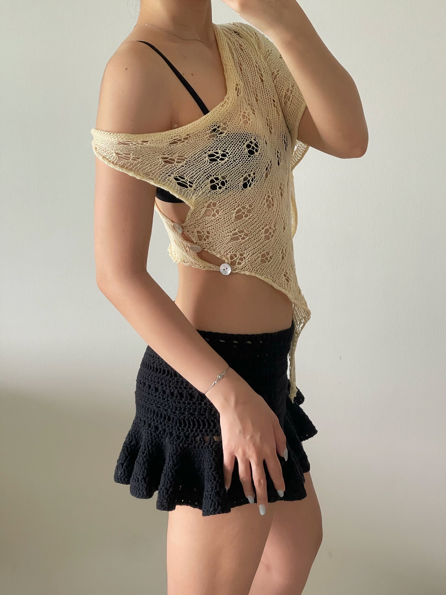 Not your regular poncho in beige