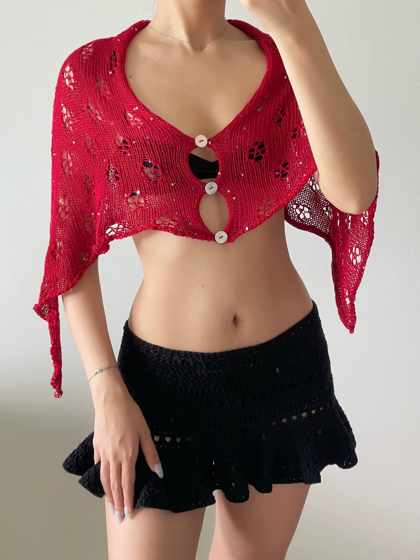 Not your regular poncho in red